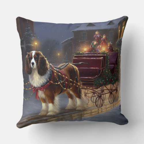 Cavalier King Charles Spaniel Christmas Festive  Throw Pillow