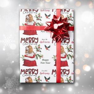Cavalier King Charles Spaniel Christmas Gift Bag Wrapping Paper
