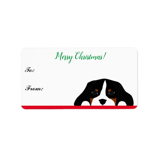 Cavalier King Charles Spaniel Christmas Gift Tag (Front)