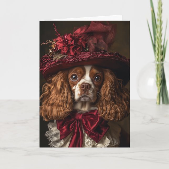 Cavalier King Charles Spaniel Christmas Holiday Card (Front)