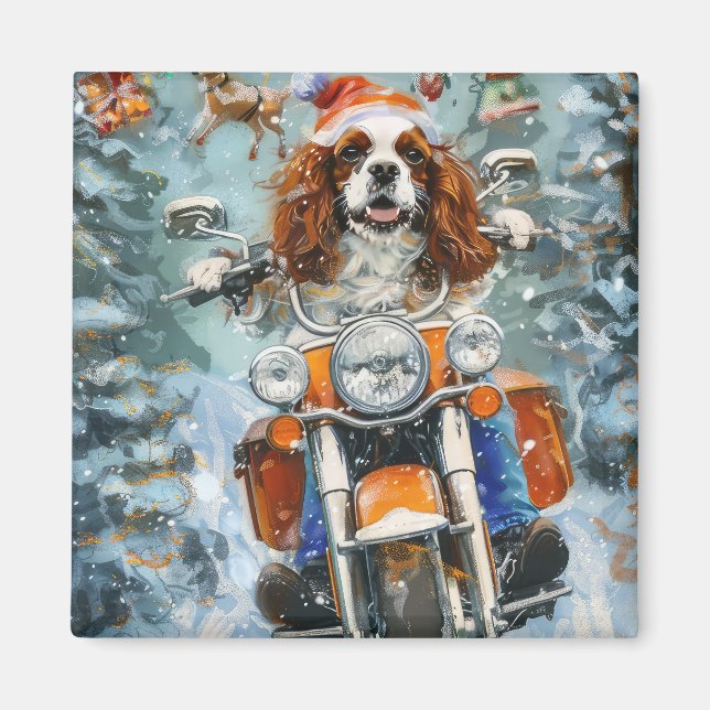 Cavalier King Charles Spaniel Christmas Magnet (Front)