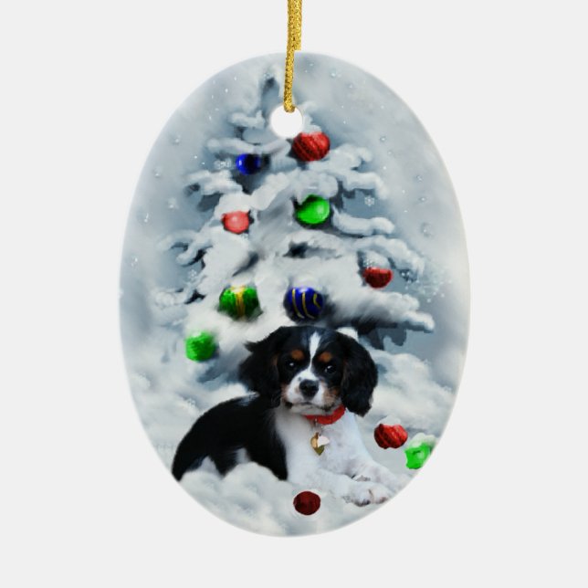 Cavalier King Charles Spaniel Christmas Ornament (Front)
