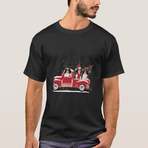 Cavalier King Charles Spaniel Christmas Red Truck  T_Shirt