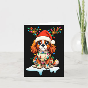 Cavalier King Charles Spaniel Christmas Reindeer P Card