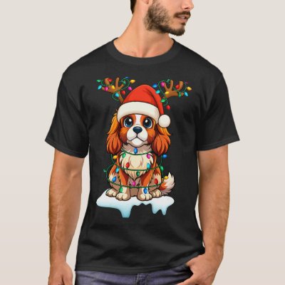 Cavalier King Charles Spaniel Christmas Reindeer P T-Shirt