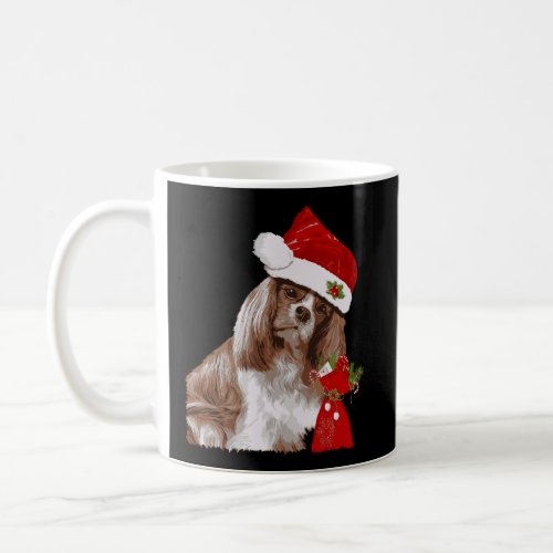 Cavalier King Charles Spaniel Christmas Shirt Sant Coffee Mug