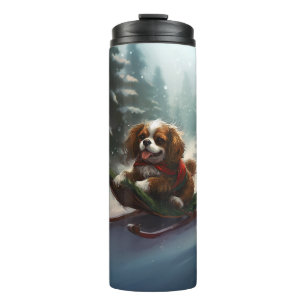 Cavalier King Charles Spaniel Christmas snow Thermal Tumbler