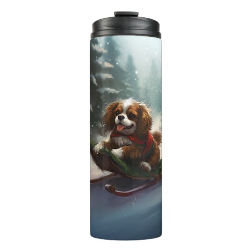 Cavalier King Charles Spaniel  Christmas snow Thermal Tumbler