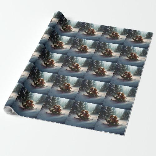 Cavalier King Charles Spaniel  Christmas snow Wrapping Paper