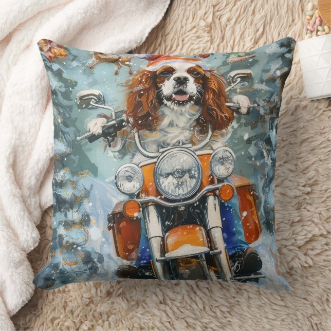 Cavalier King Charles Spaniel Christmas Throw Pillow (Blanket)