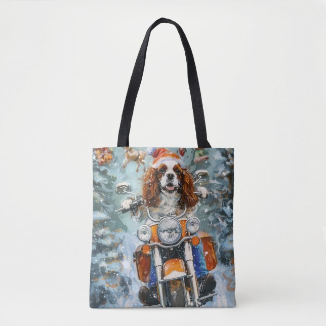 Cavalier King Charles Spaniel Christmas Tote Bag (Front)