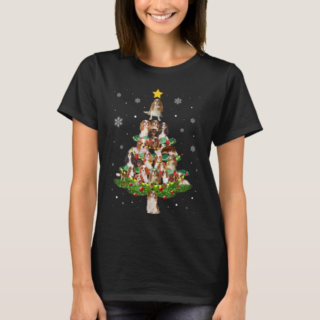 Cavalier King Charles Spaniel Christmas Tree xmas T-Shirt (Front)