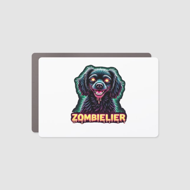 Cavalier King Charles Spaniel CKCS Zombie Dog Hall Car Magnet (Front)