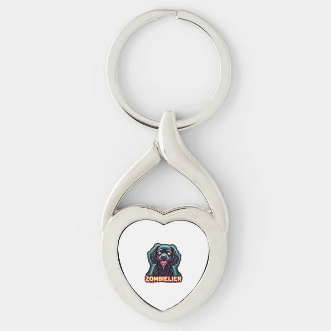 Cavalier King Charles Spaniel CKCS Zombie Dog Hall Keychain (Front)
