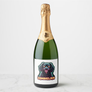Cavalier King Charles Spaniel CKCS Zombie Dog Hall Sparkling Wine Label