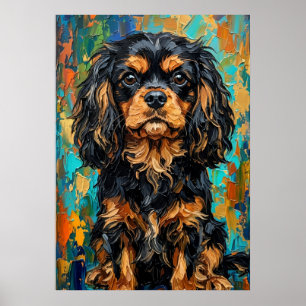 Cavalier King Charles Spaniel Colorful Palette Kn Poster