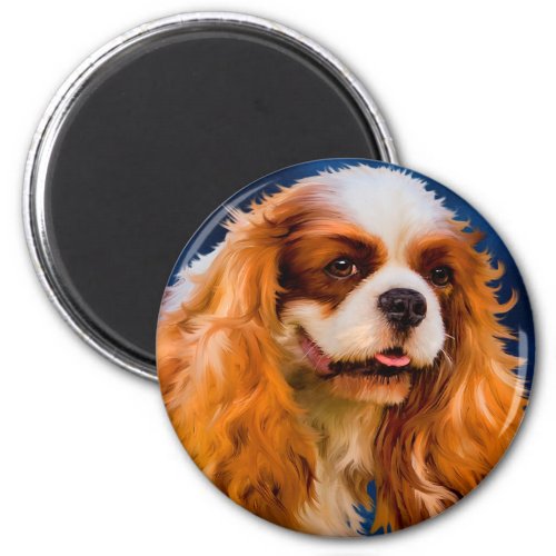 Cavalier King Charles Spaniel Dog Art _ Chelsea Magnet