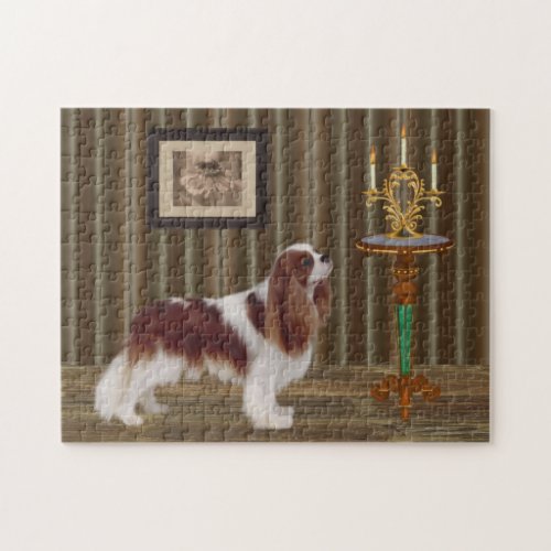 Cavalier King Charles Spaniel Dog Art  Jigsaw Puzzle