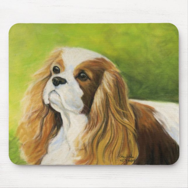 "Cavalier King Charles Spaniel" Dog Art Mouse Pad (Front)