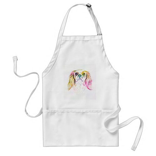 Cavalier King Charles Spaniel Dog Art Painting Adult Apron