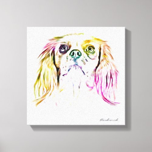 Cavalier King Charles Spaniel Dog Art Painting Canvas Print