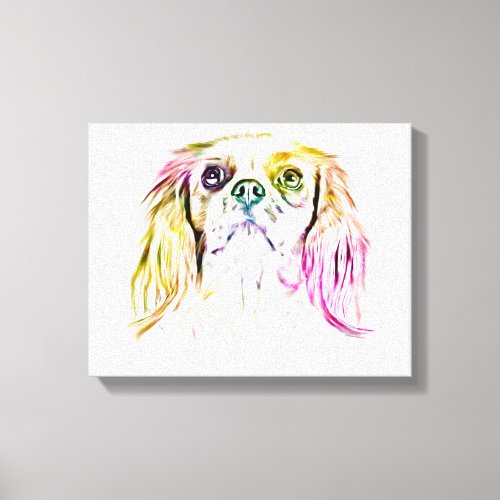 Cavalier King Charles Spaniel Dog Art Painting Canvas Print