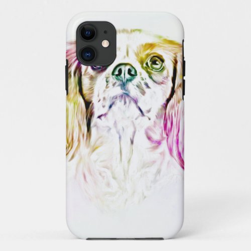 Cavalier King Charles Spaniel Dog Art Painting iPhone 11 Case