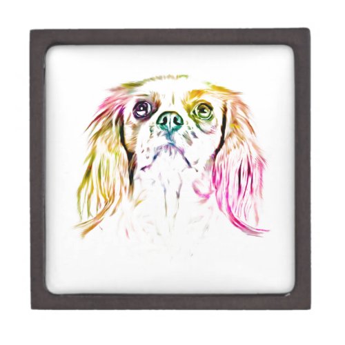 Cavalier King Charles Spaniel Dog Art Painting Gift Box