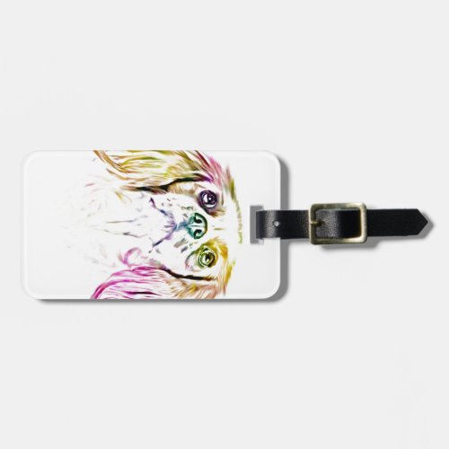 Cavalier King Charles Spaniel Dog Art Painting Luggage Tag