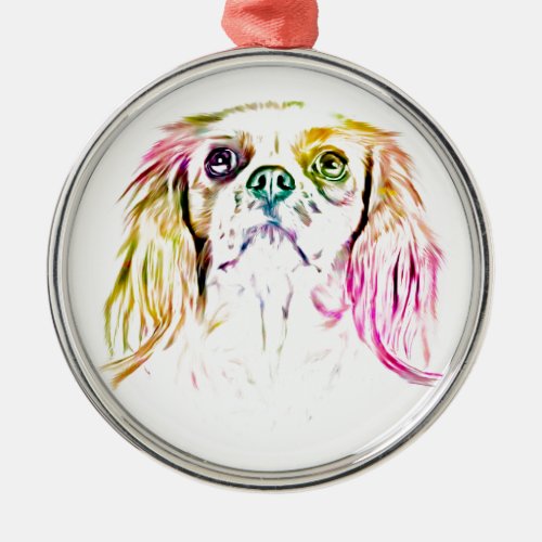 Cavalier King Charles Spaniel Dog Art Painting Metal Ornament