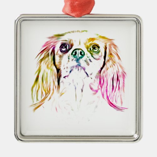 Cavalier King Charles Spaniel Dog Art Painting Metal Ornament