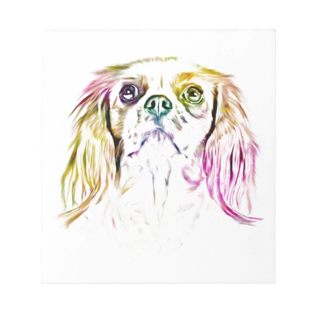 Cavalier King Charles Spaniel Dog Art Painting Notepad (Front)