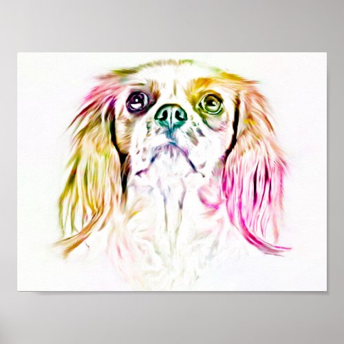 Cavalier King Charles Spaniel Dog Art Painting Poster