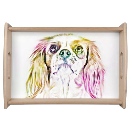 Cavalier King Charles Spaniel Dog Art Painting Serving Tray