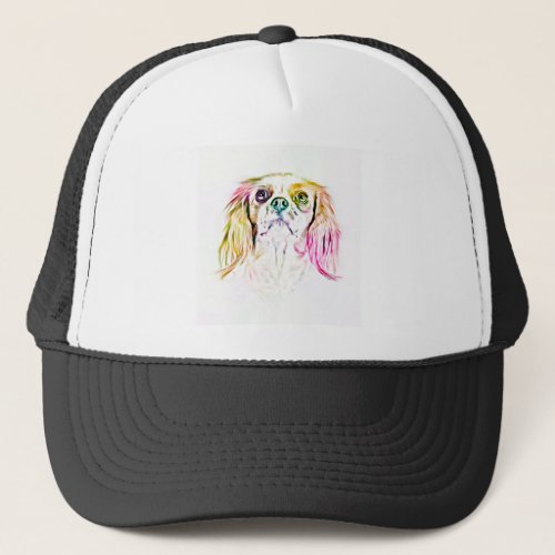 Cavalier King Charles Spaniel Dog Art Painting Trucker Hat