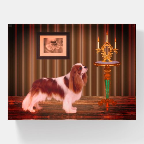 Cavalier King Charles Spaniel Dog Art  Paperweight
