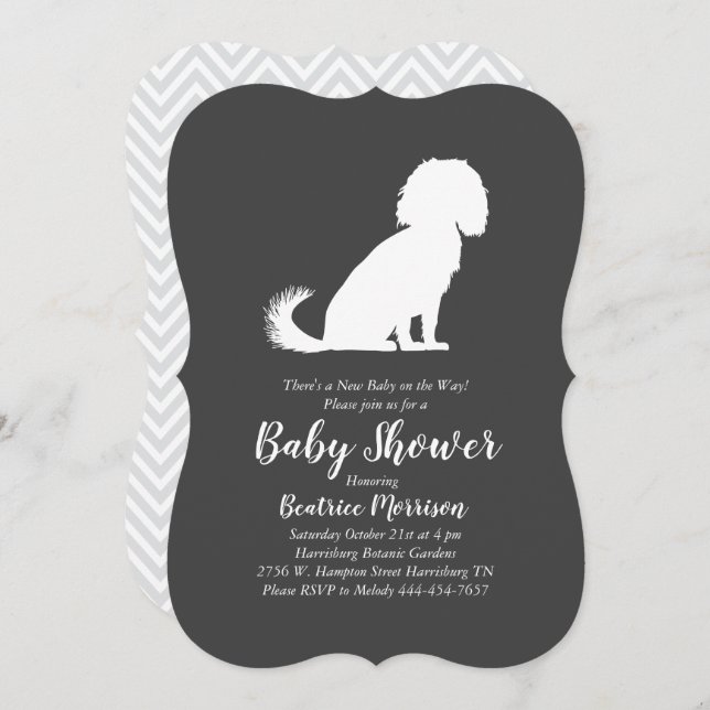 Cavalier King Charles Spaniel Dog Baby Shower Invitation (Front/Back)