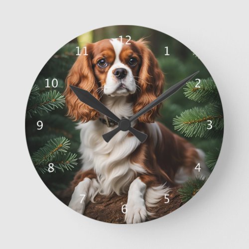 Cavalier King Charles Spaniel dog beautiful Round Clock