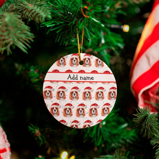 Cavalier King Charles Spaniel Dog Breed Christmas Ceramic Ornament (Creator Uploaded)