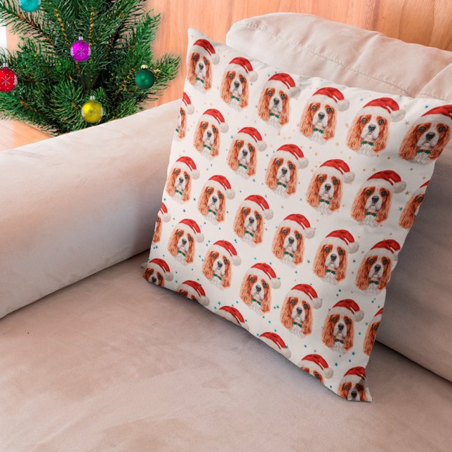 Cavalier King Charles Spaniel Dog Breed Christmas Throw Pillow (Creator Uploaded)