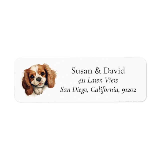 Cavalier King Charles Spaniel Dog Breed Pet Lovers Label (Front)