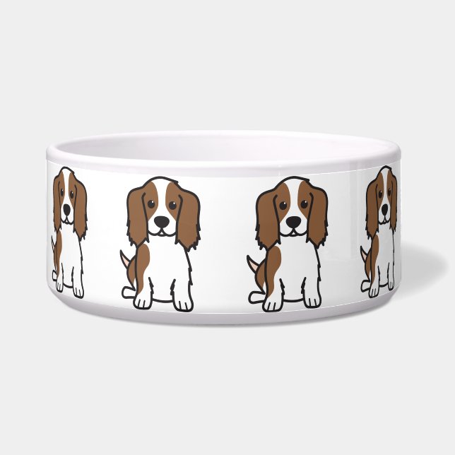 Cavalier King Charles Spaniel Dog Cartoon Bowl (Front)