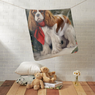 Cavalier King Charles Spaniel Dog Christmas Baby Blanket