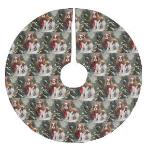 Cavalier King Charles Spaniel Dog Christmas Brushed Polyester Tree Skirt