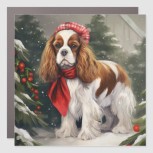 Cavalier King Charles Spaniel Dog Christmas Car Magnet