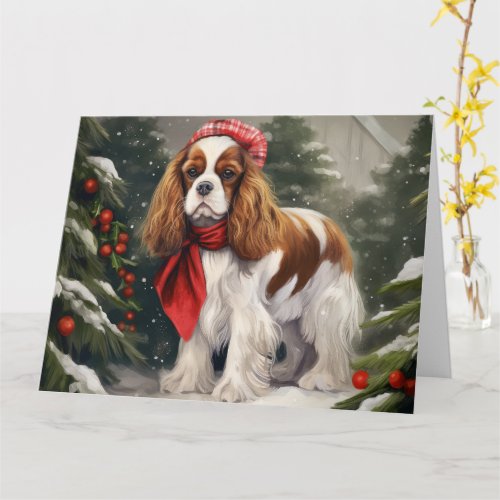 Cavalier King Charles Spaniel Dog Christmas Card