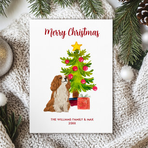 Cavalier King Charles Spaniel Dog Christmas Holiday Card
