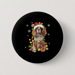 Cavalier King Charles Spaniel Dog Christmas Lights Button