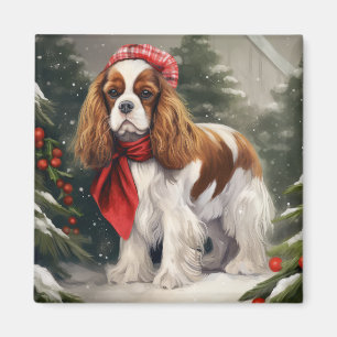 Cavalier King Charles Spaniel Dog Christmas Magnet