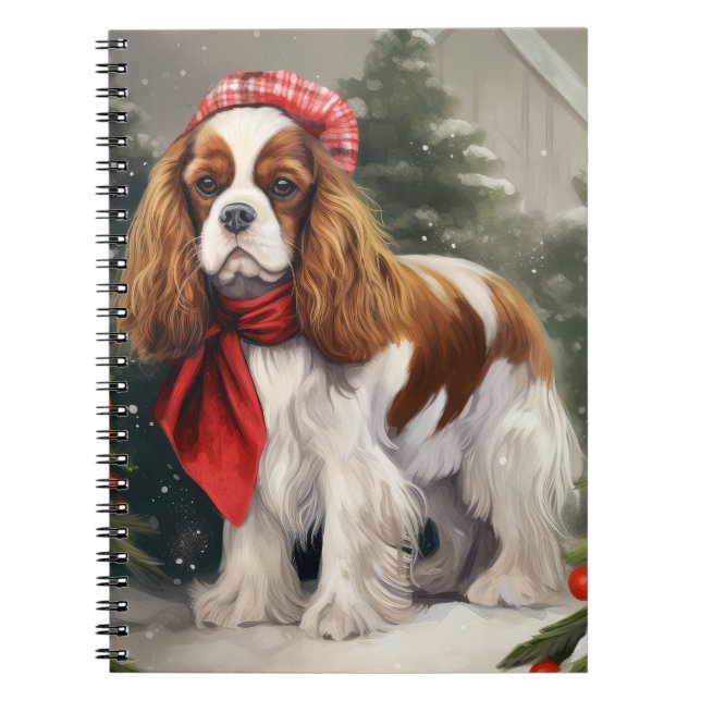 Cavalier King Charles Spaniel Dog Christmas Notebook (Front)